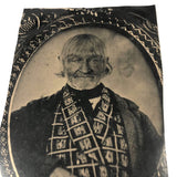 Man with Amazing Face and Breastcoat, 4x7 Inch Antique Tintype of Earlier Cased Photo