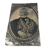 Man with Amazing Face and Breastcoat, 4x7 Inch Antique Tintype of Earlier Cased Photo