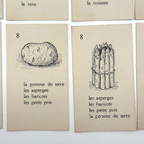 The Illustrated French Game, Very Scarce and Lovely Rummy Type Antique French Vocabulary Game