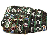 Like a Sampler, Marietta Carl's (?) Unusual and Special 1832 Strip Beaded, Silk Lined Pouch
