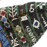 Like a Sampler, Marietta Carl's (?) Unusual and Special 1832 Strip Beaded, Silk Lined Pouch