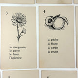The Illustrated French Game, Very Scarce and Lovely Rummy Type Antique French Vocabulary Game