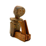 Much Loved Sweetly Frowning Antique Jointed Man with Tenderly Added Legs