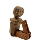 Much Loved Sweetly Frowning Antique Jointed Man with Tenderly Added Legs