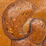 Pouncing Old Relief Carved Squirrel Signed ROMEO