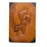 Pouncing Old Relief Carved Squirrel Signed ROMEO