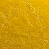 Hold to Light! Very Finely Pinpricked Leaf with Face on Yellow Paper, Earlier 19th Century