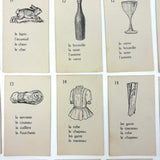 The Illustrated French Game, Very Scarce and Lovely Rummy Type Antique French Vocabulary Game