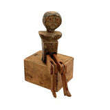 Much Loved Sweetly Frowning Antique Jointed Man with Tenderly Added Legs