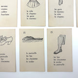 The Illustrated French Game, Very Scarce and Lovely Rummy Type Antique French Vocabulary Game