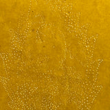 Hold to Light! Very Finely Pinpricked Leaf with Face on Yellow Paper, Earlier 19th Century