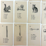 The Illustrated French Game, Very Scarce and Lovely Rummy Type Antique French Vocabulary Game
