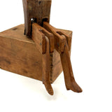 Much Loved Sweetly Frowning Antique Jointed Man with Tenderly Added Legs
