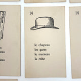 The Illustrated French Game, Very Scarce and Lovely Rummy Type Antique French Vocabulary Game