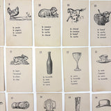 The Illustrated French Game, Very Scarce and Lovely Rummy Type Antique French Vocabulary Game
