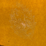 Hold to Light! Very Finely Pinpricked Leaf with Face on Yellow Paper, Earlier 19th Century