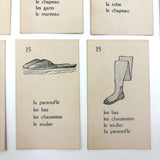 The Illustrated French Game, Very Scarce and Lovely Rummy Type Antique French Vocabulary Game