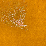 Hold to Light! Very Finely Pinpricked Leaf with Face on Yellow Paper, Earlier 19th Century