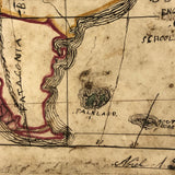 SOLD Early 1850s Hand-drawn Ink and Watercolor Map of South America