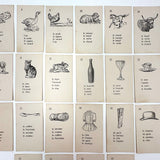 The Illustrated French Game, Very Scarce and Lovely Rummy Type Antique French Vocabulary Game