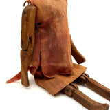 SOLD Very Wonderful Old Carved Folk Art Jointed Figure in Hand-dyed, Hand-sewn Dress
