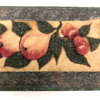 Victorian Paper Covered Box with Theorem Painted Pears on Branch