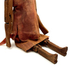 SOLD Very Wonderful Old Carved Folk Art Jointed Figure in Hand-dyed, Hand-sewn Dress