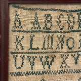 Very Naive 19th Century New England Alphabet Sampler with Zig Zag on (Equally Expressive) Homespun