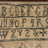 Very Naive 19th Century New England Alphabet Sampler with Zig Zag on (Equally Expressive) Homespun