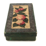 Victorian Paper Covered Box with Theorem Painted Pears on Branch
