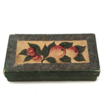 Victorian Paper Covered Box with Theorem Painted Pears on Branch