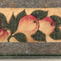 Victorian Paper Covered Box with Theorem Painted Pears on Branch