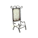 Lyrical Gesture: Very Lovely Antique Wirework Chair with Mounted Mirror