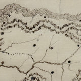 Spain & Portugal, Miniature 19th Century American Hand-drawn Ink Map with Tissue Border/Overlay