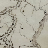 Spain & Portugal, Miniature 19th Century American Hand-drawn Ink Map with Tissue Border/Overlay