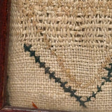 Very Naive 19th Century New England Alphabet Sampler with Zig Zag on (Equally Expressive) Homespun