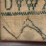 Very Naive 19th Century New England Alphabet Sampler with Zig Zag on (Equally Expressive) Homespun