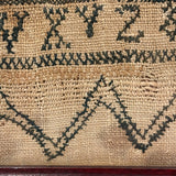 Very Naive 19th Century New England Alphabet Sampler with Zig Zag on (Equally Expressive) Homespun
