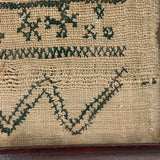 Very Naive 19th Century New England Alphabet Sampler with Zig Zag on (Equally Expressive) Homespun