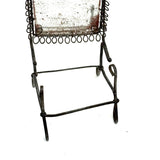 Lyrical Gesture: Very Lovely Antique Wirework Chair with Mounted Mirror