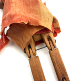 SOLD Very Wonderful Old Carved Folk Art Jointed Figure in Hand-dyed, Hand-sewn Dress