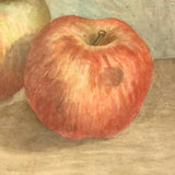 Lovely Antique Watercolor of Three Apples in Great Frame