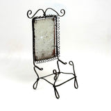 Lyrical Gesture: Very Lovely Antique Wirework Chair with Mounted Mirror