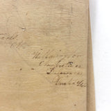 Spain & Portugal, Miniature 19th Century American Hand-drawn Ink Map with Tissue Border/Overlay