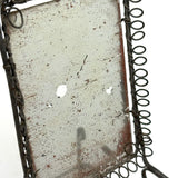 Lyrical Gesture: Very Lovely Antique Wirework Chair with Mounted Mirror