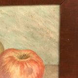 Lovely Antique Watercolor of Three Apples in Great Frame
