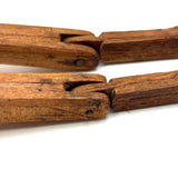 SOLD Very Wonderful Old Carved Folk Art Jointed Figure in Hand-dyed, Hand-sewn Dress