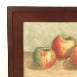 Lovely Antique Watercolor of Three Apples in Great Frame