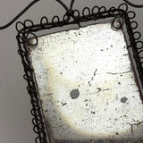 Lyrical Gesture: Very Lovely Antique Wirework Chair with Mounted Mirror