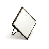 Early 20th Century Diamond Shaped, Scalloped Edge, Easel Back Standing/Hanging Mirror